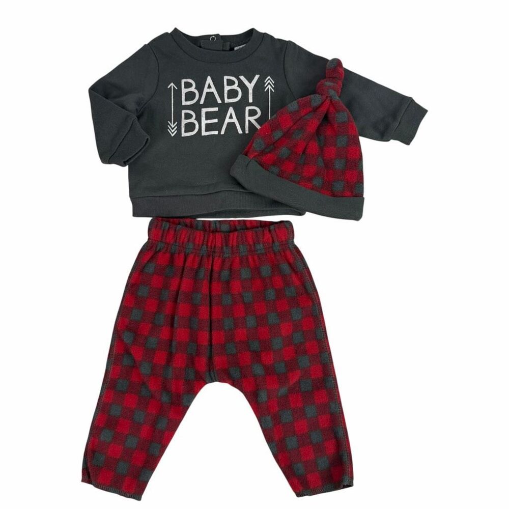 Chick Pea 3-6 Months Fleece Pant Set with Hat